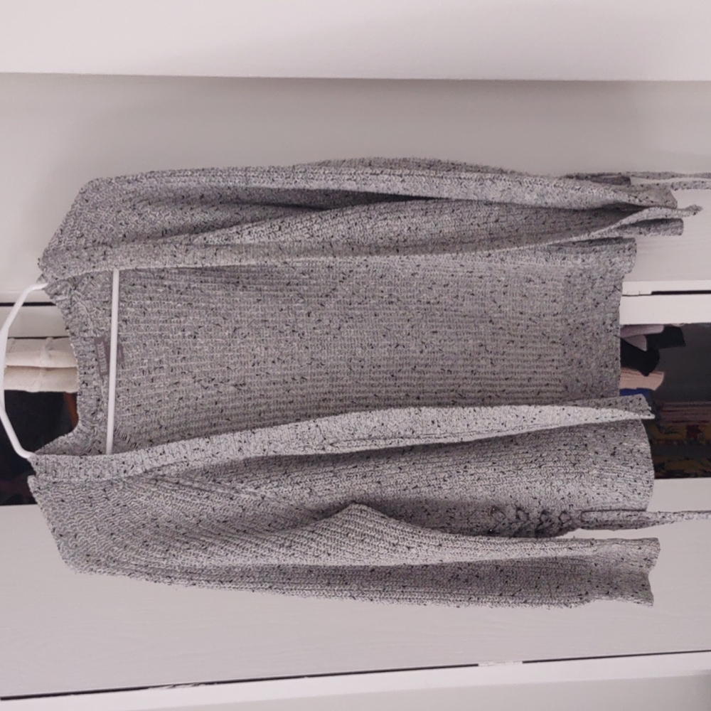 Gray with black check sweater